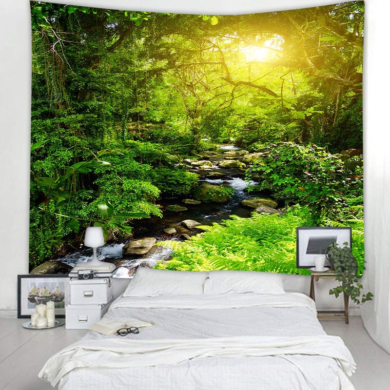 Llamazing Forest Tapestry - Home Decor Landscape for Living Room & Bedroom (Forest Creek, 60''L51''W) - Image 3